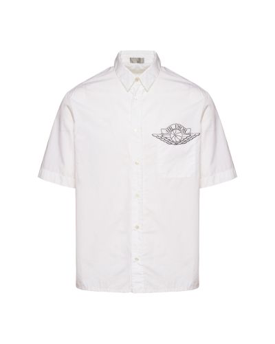 Dior x Air Jordan Air Dior white short sleeve button-up shirt