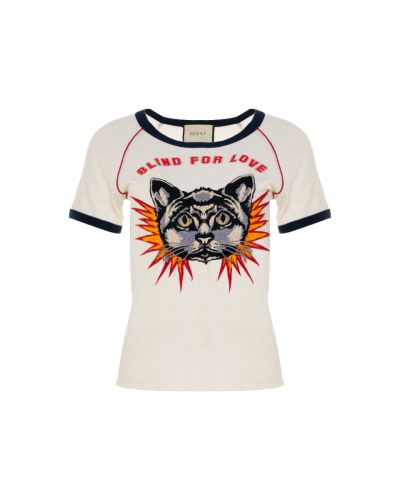 Gucci "Blind for Love" cat embroidery t-shirt