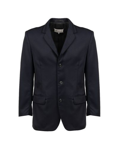 Maison Margiela 10 single-breasted virgin wool navy blazer jacket