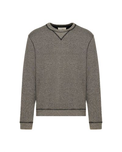 Maison Margiela 14 leather elbow-patch crewneck sweater