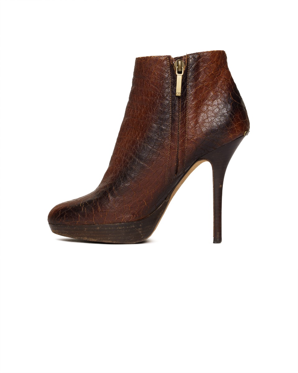 Dior brown leather ankle heels thumbnail