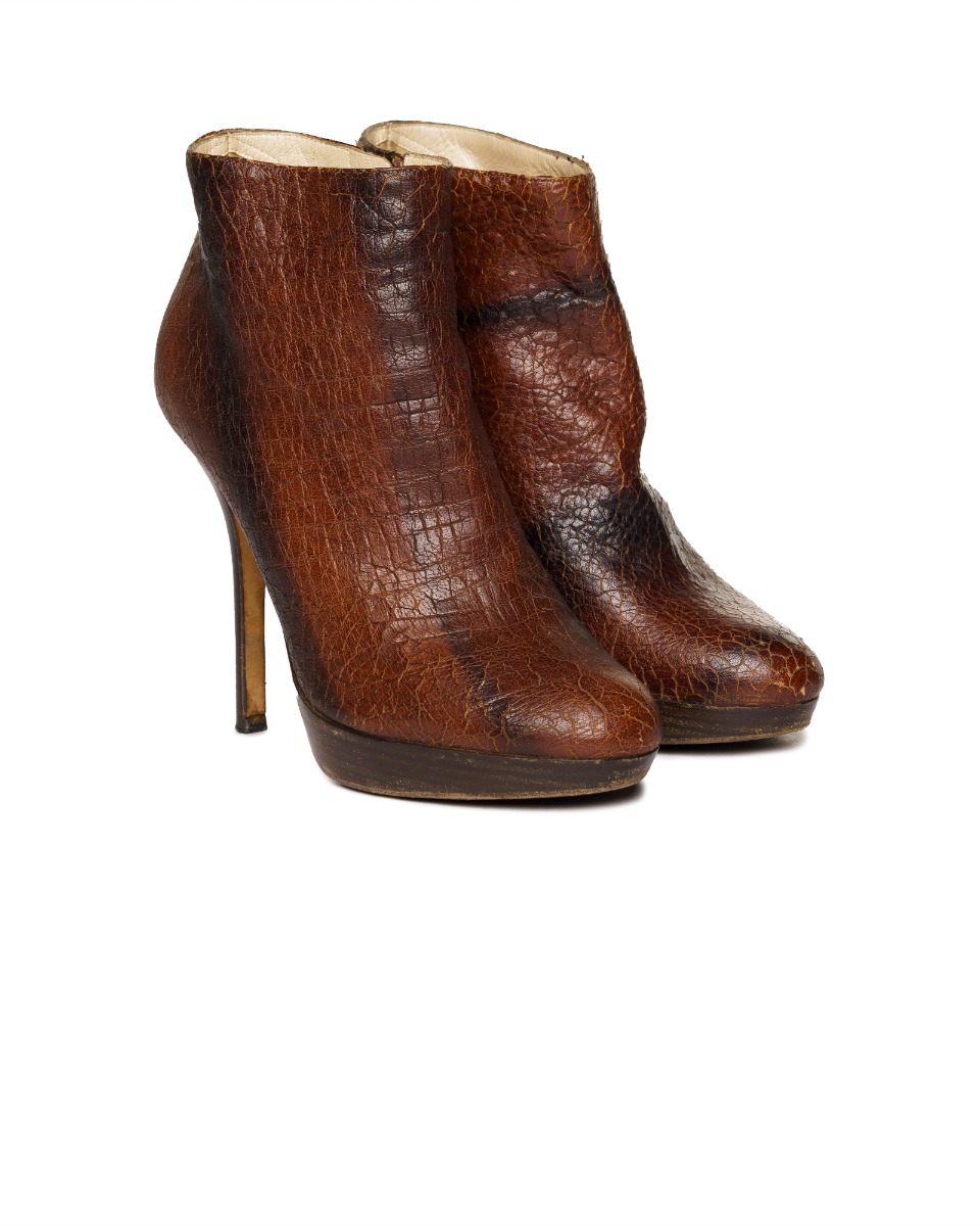 Dior brown leather ankle heels thumbnail