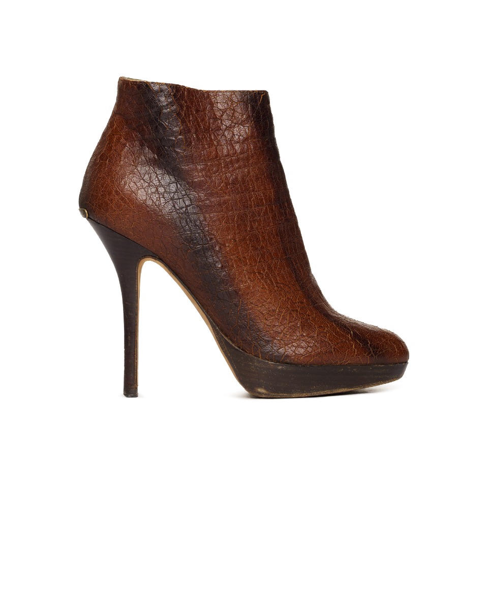 Dior brown leather ankle heels thumbnail