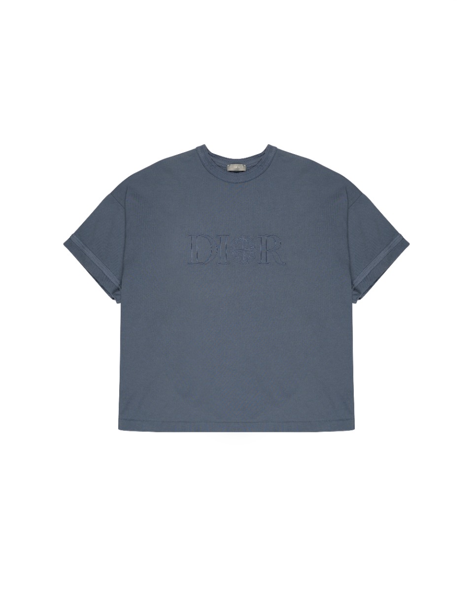 Dior x Stone Island oversized compass logo graish blue t-shirt thumbnail