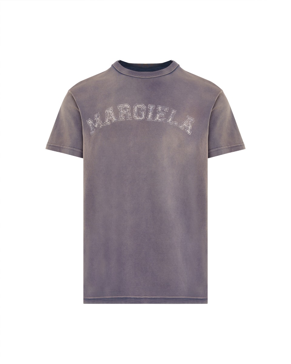 Maison Margiela 10 college logo purple overdyed t-shirt thumbnail