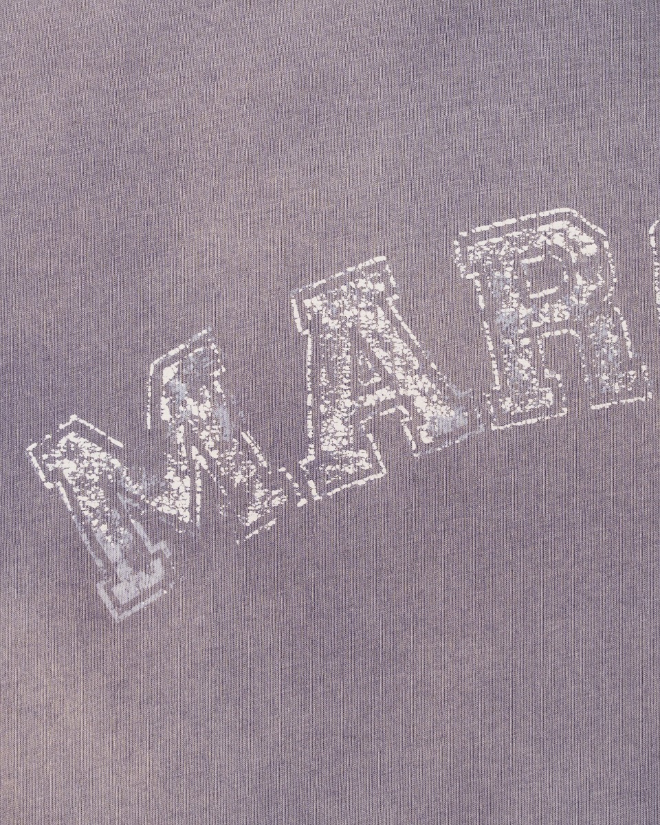 Maison Margiela 10 college logo purple overdyed t-shirt thumbnail