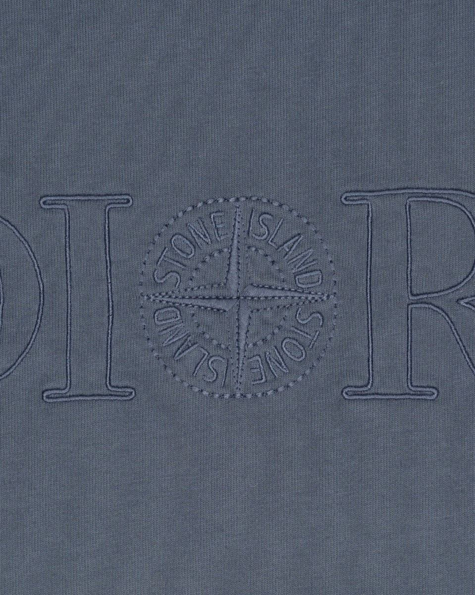 Dior x Stone Island oversized compass logo graish blue t-shirt thumbnail