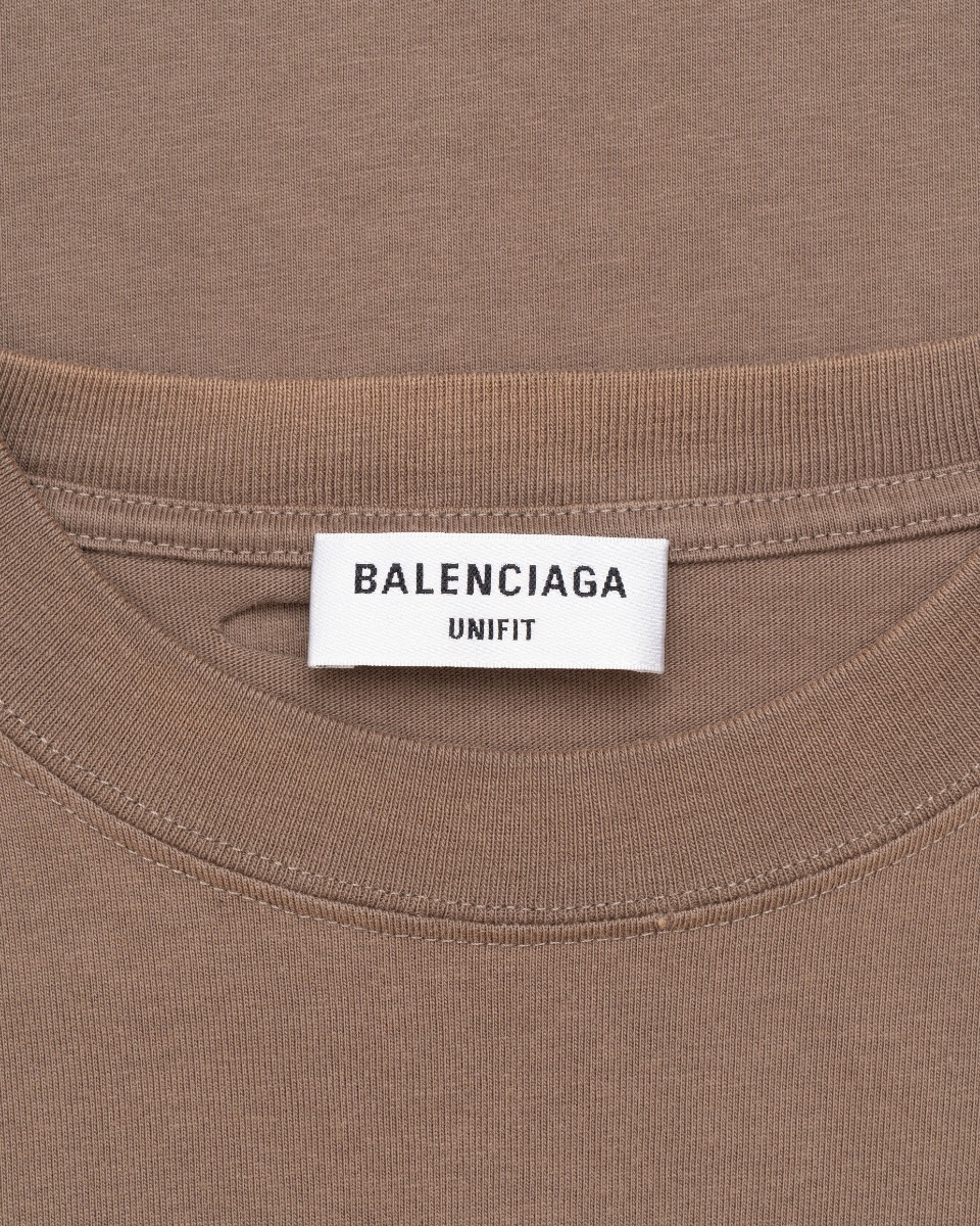 Balenciaga Caps Logo distressed oversized brown t-shirt thumbnail