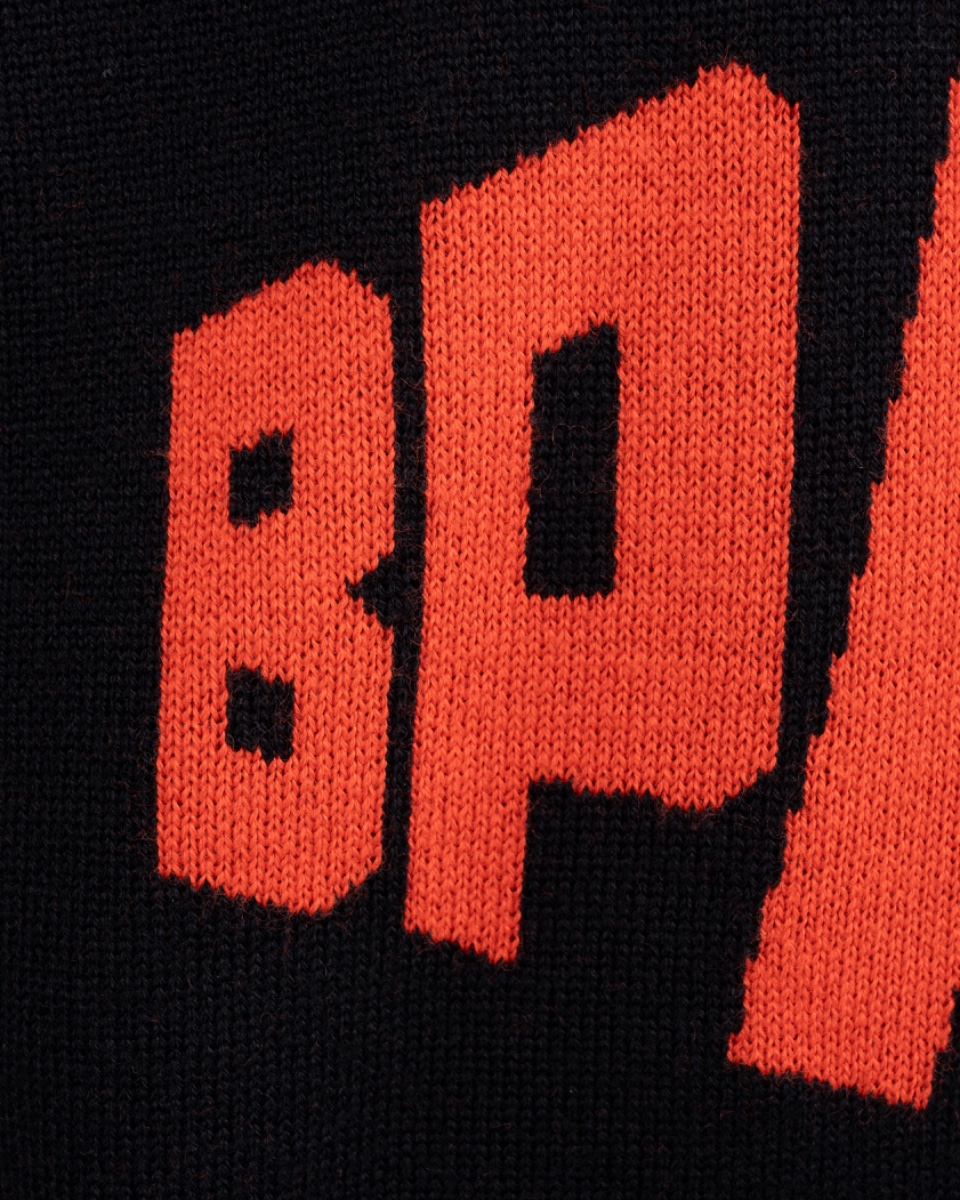 Gosha Rubchinskiy "ENEMY" black long neck sweater  thumbnail