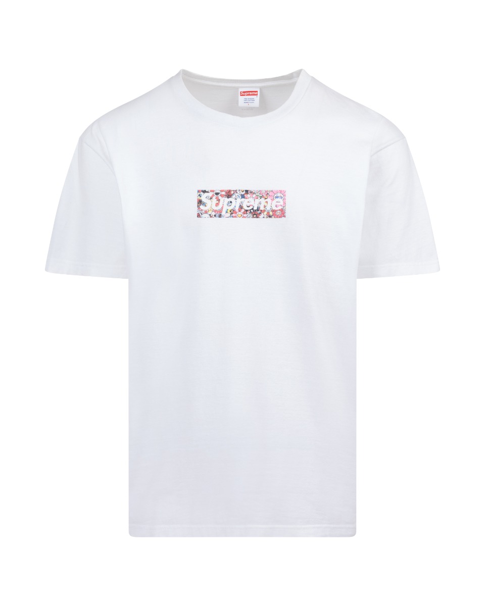 Supreme Takashi Murakami "COVID-19 Relief Fund" box logo white t-shirt thumbnail