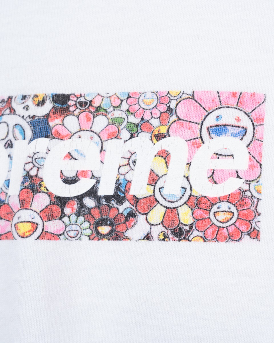 Supreme Takashi Murakami "COVID-19 Relief Fund" box logo white t-shirt thumbnail