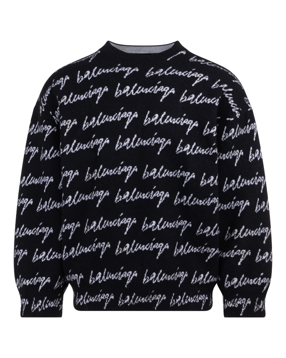Balenciaga scribble all-over logo sweater  thumbnail
