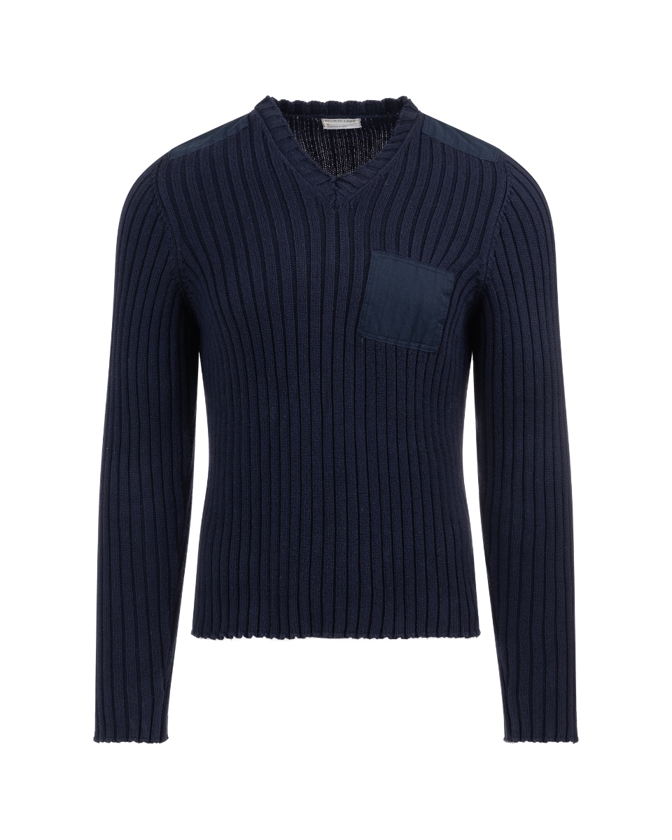 Helmut Lang commadno v-neck ribbed sweater thumbnail