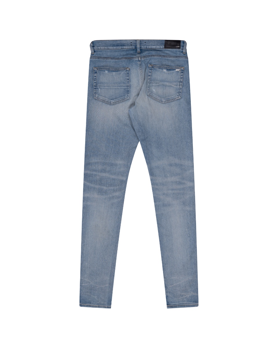 Amiri antique indigo stack skinny jeans thumbnail