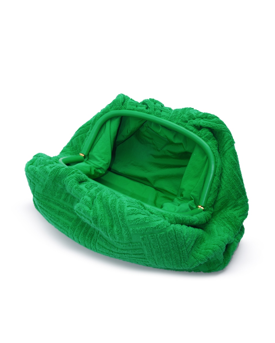 Bottega Veneta green towel jacquard teen pouch bag thumbnail