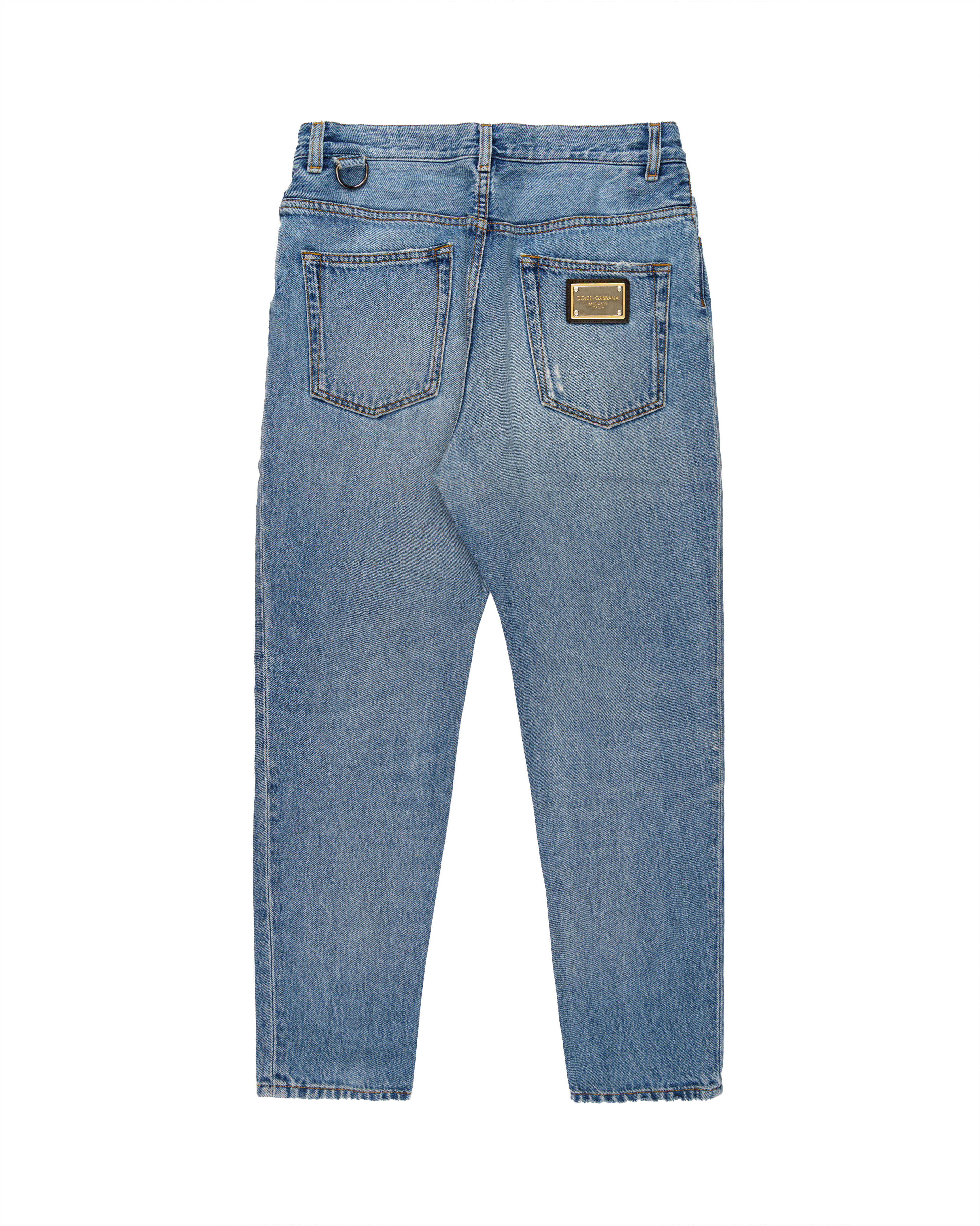 Dolce&Gabbana metal logo emblem blue denim pants thumbnail