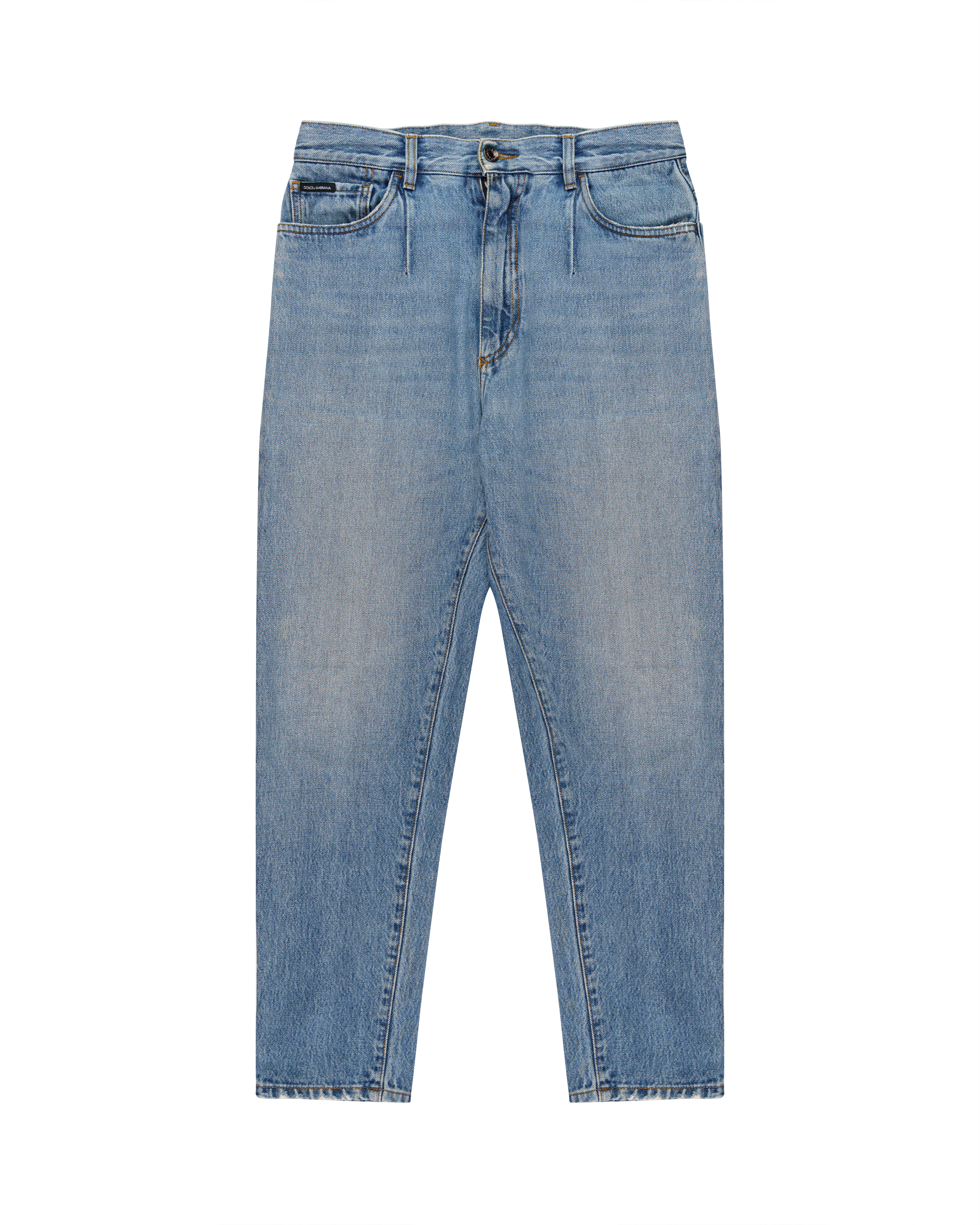 Dolce&Gabbana metal logo emblem blue denim pants thumbnail