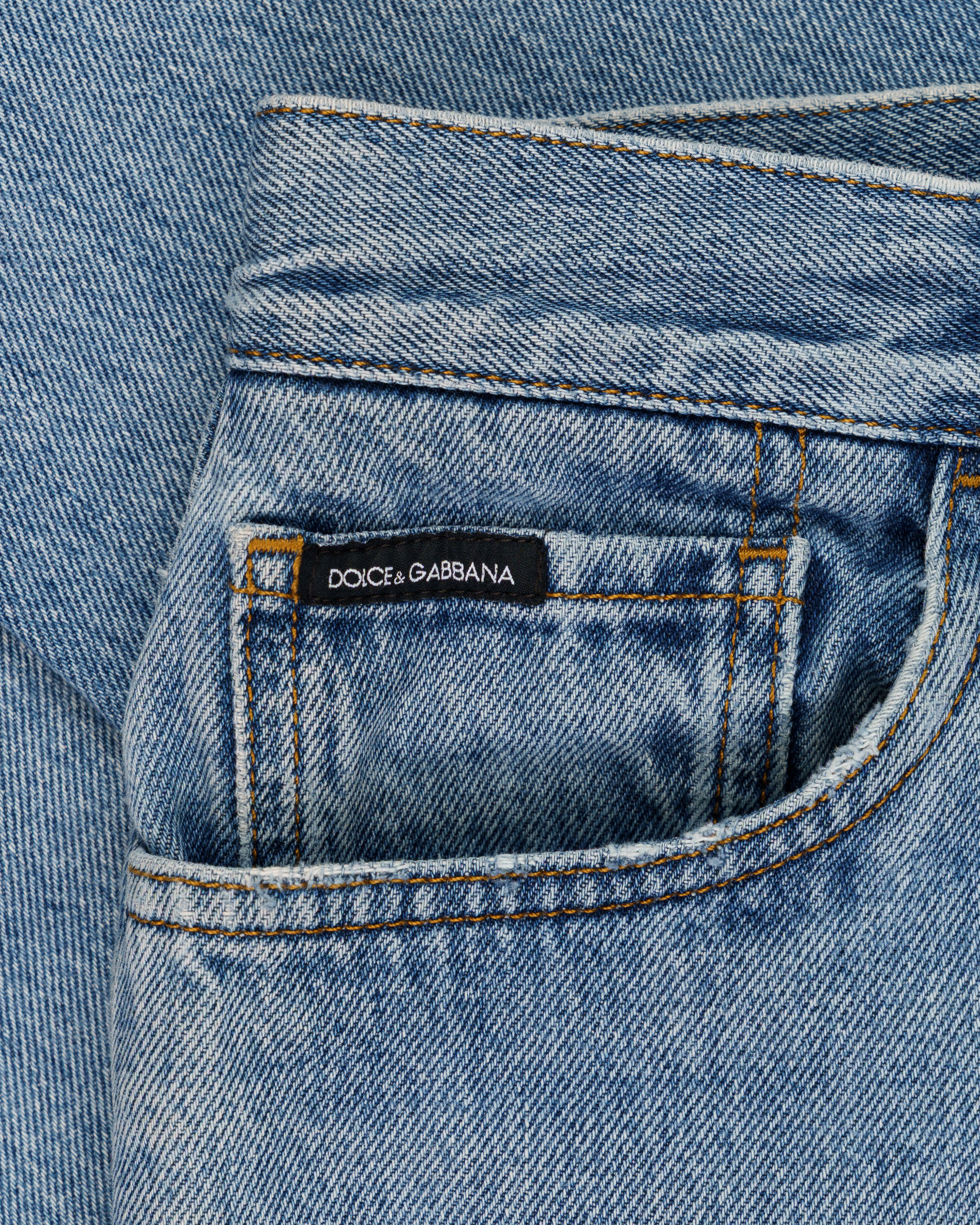 Dolce&Gabbana metal logo emblem blue denim pants thumbnail