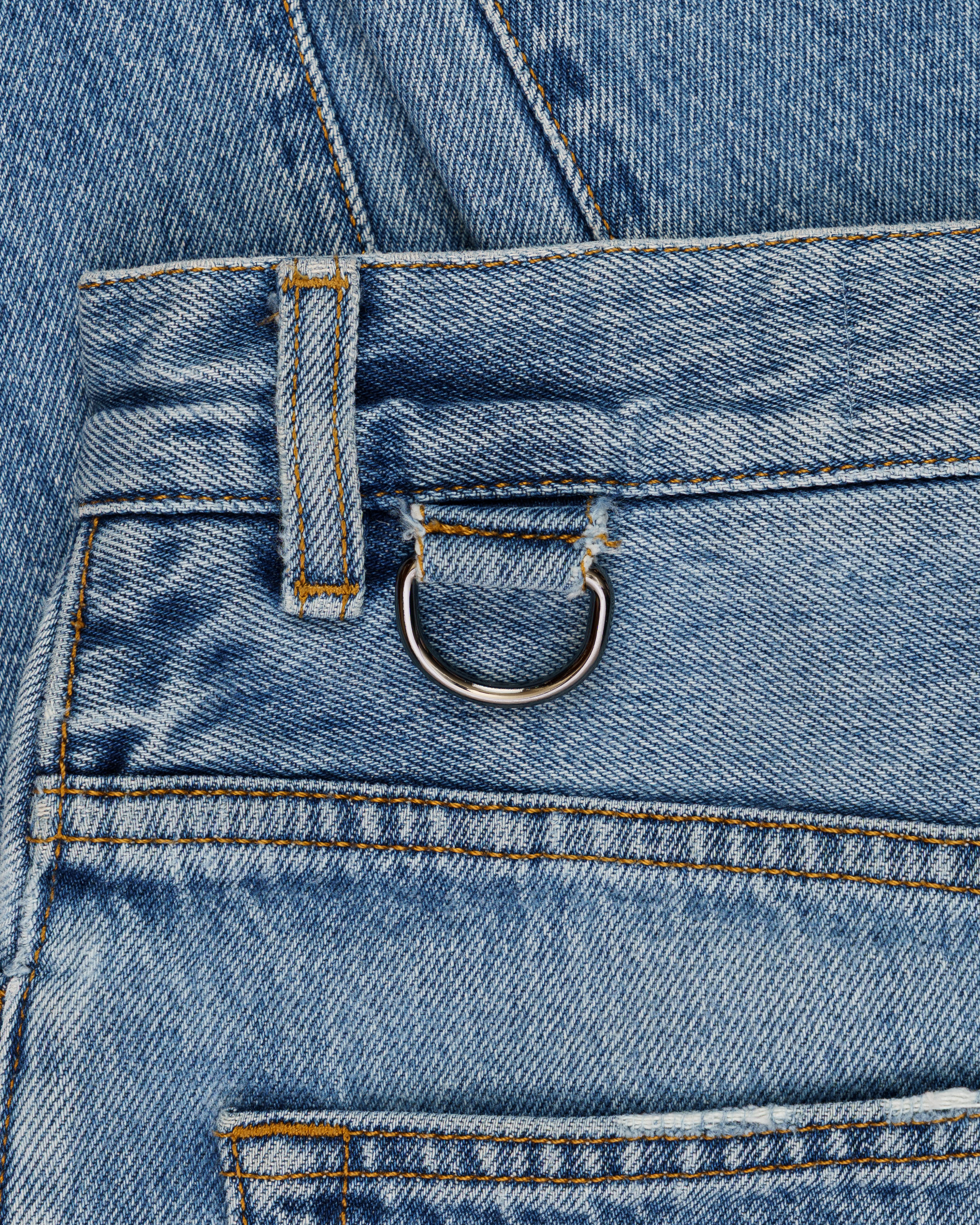 Dolce&Gabbana metal logo emblem blue denim pants thumbnail