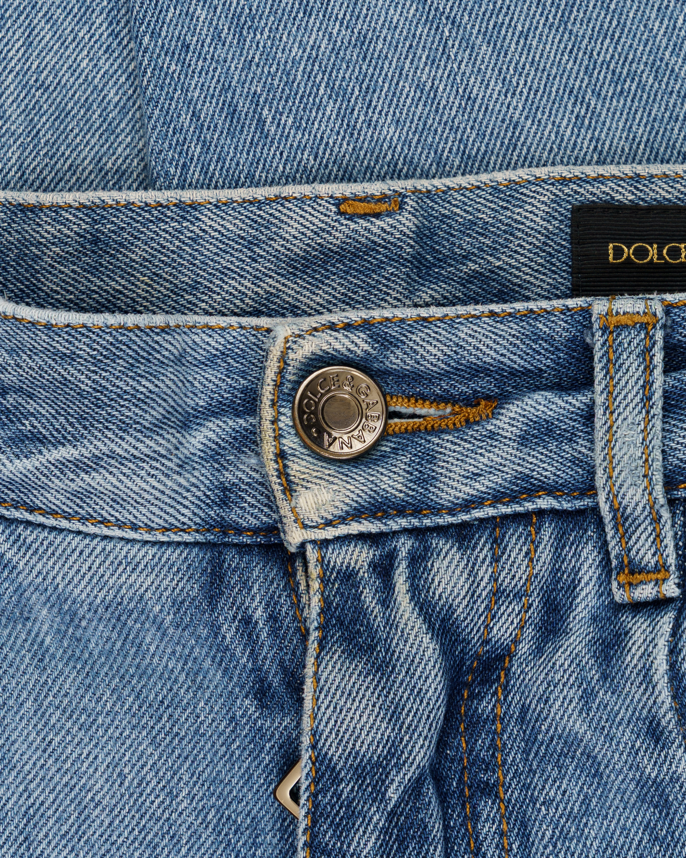 Dolce&Gabbana metal logo emblem blue denim pants thumbnail