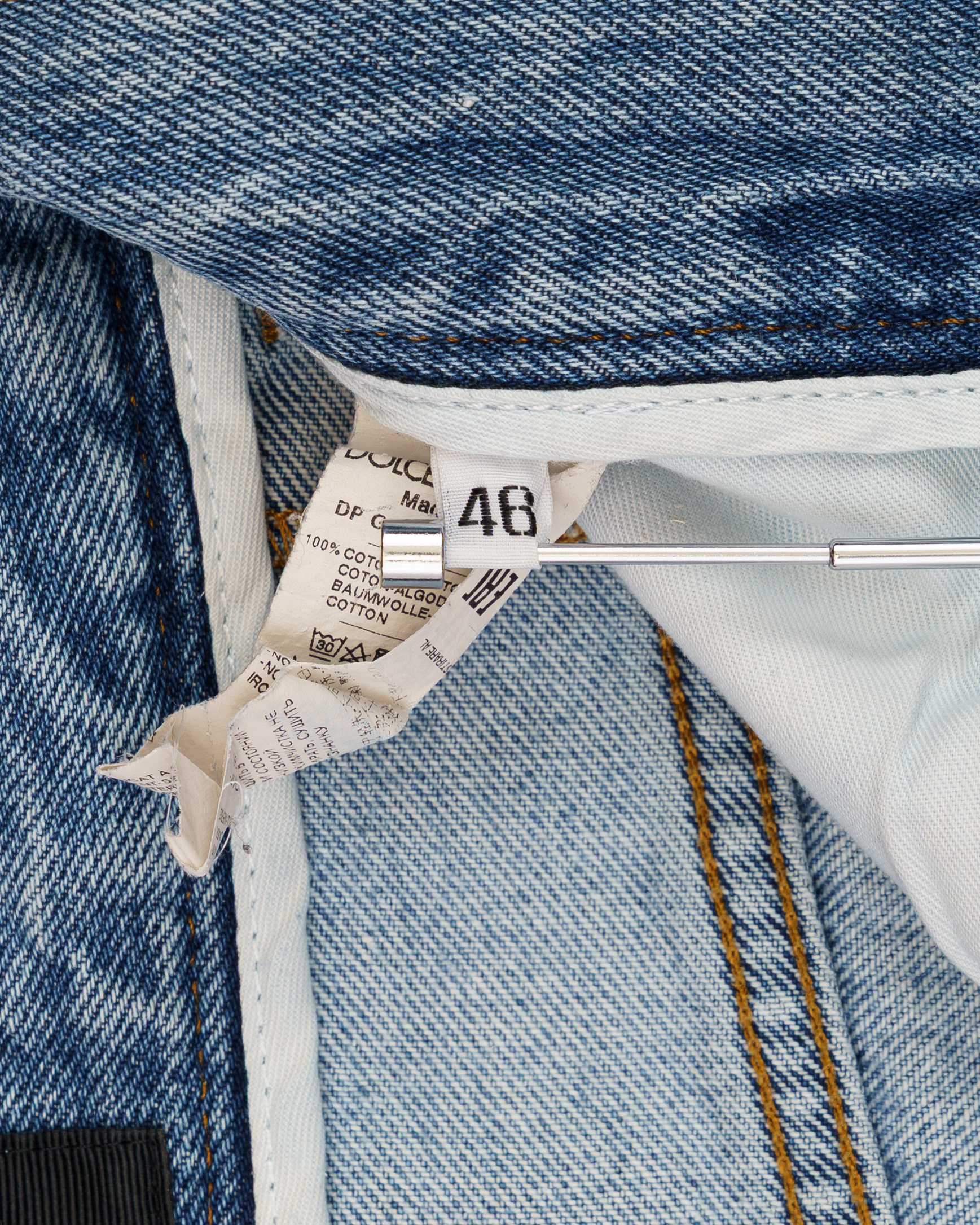 Dolce&Gabbana metal logo emblem blue denim pants thumbnail