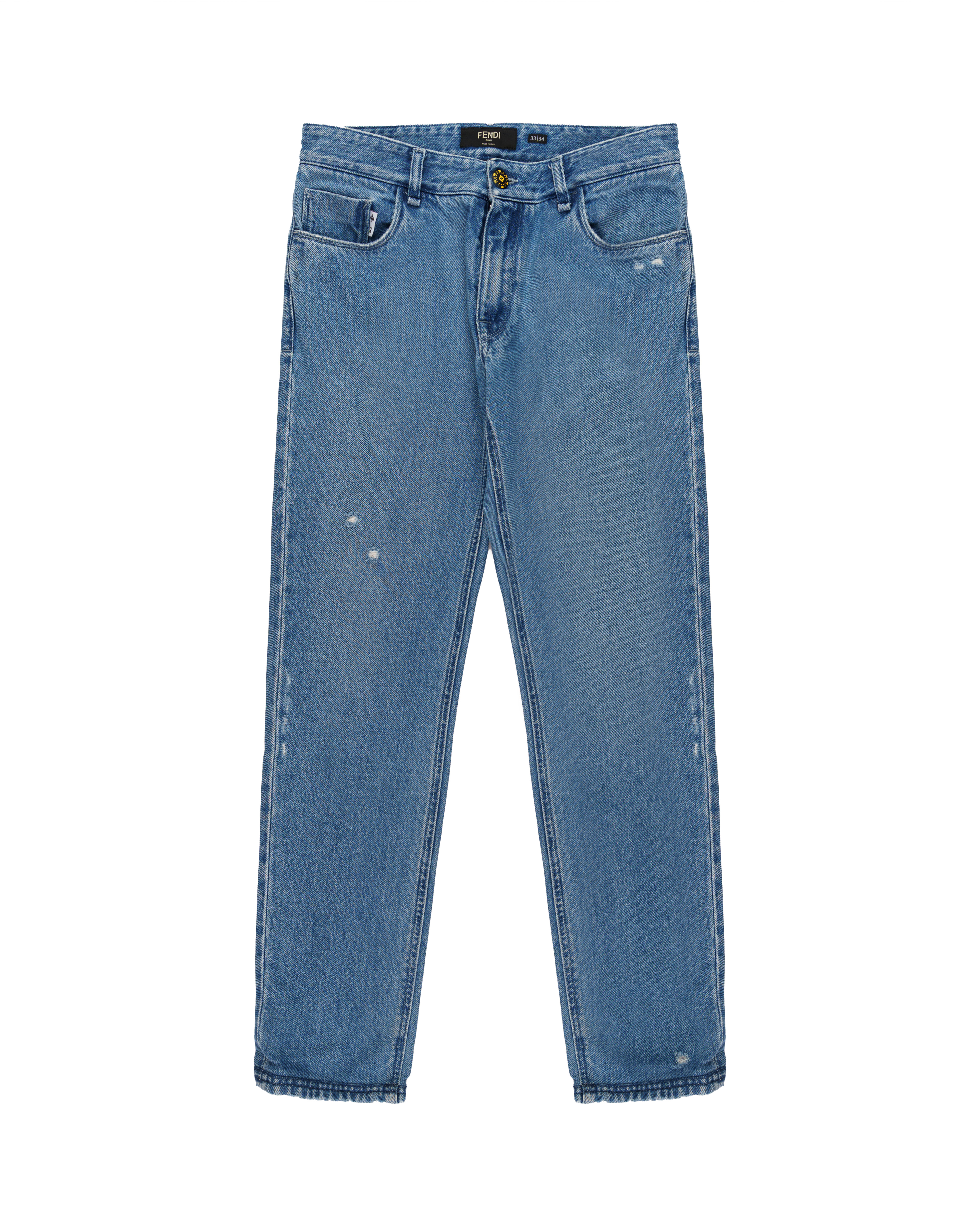 Fendi Cards Deck printed blue denim pants thumbnail