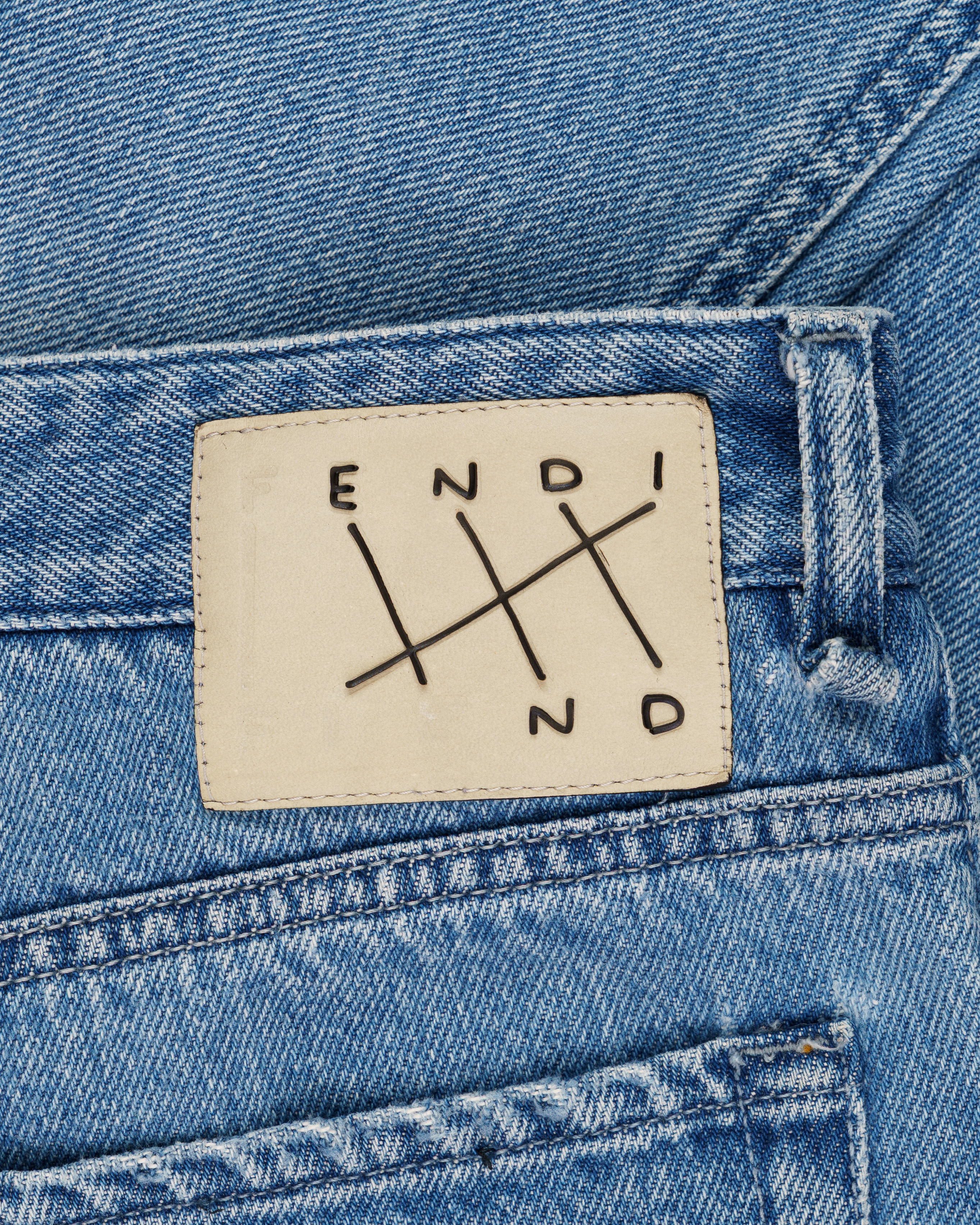 Fendi Cards Deck printed blue denim pants thumbnail