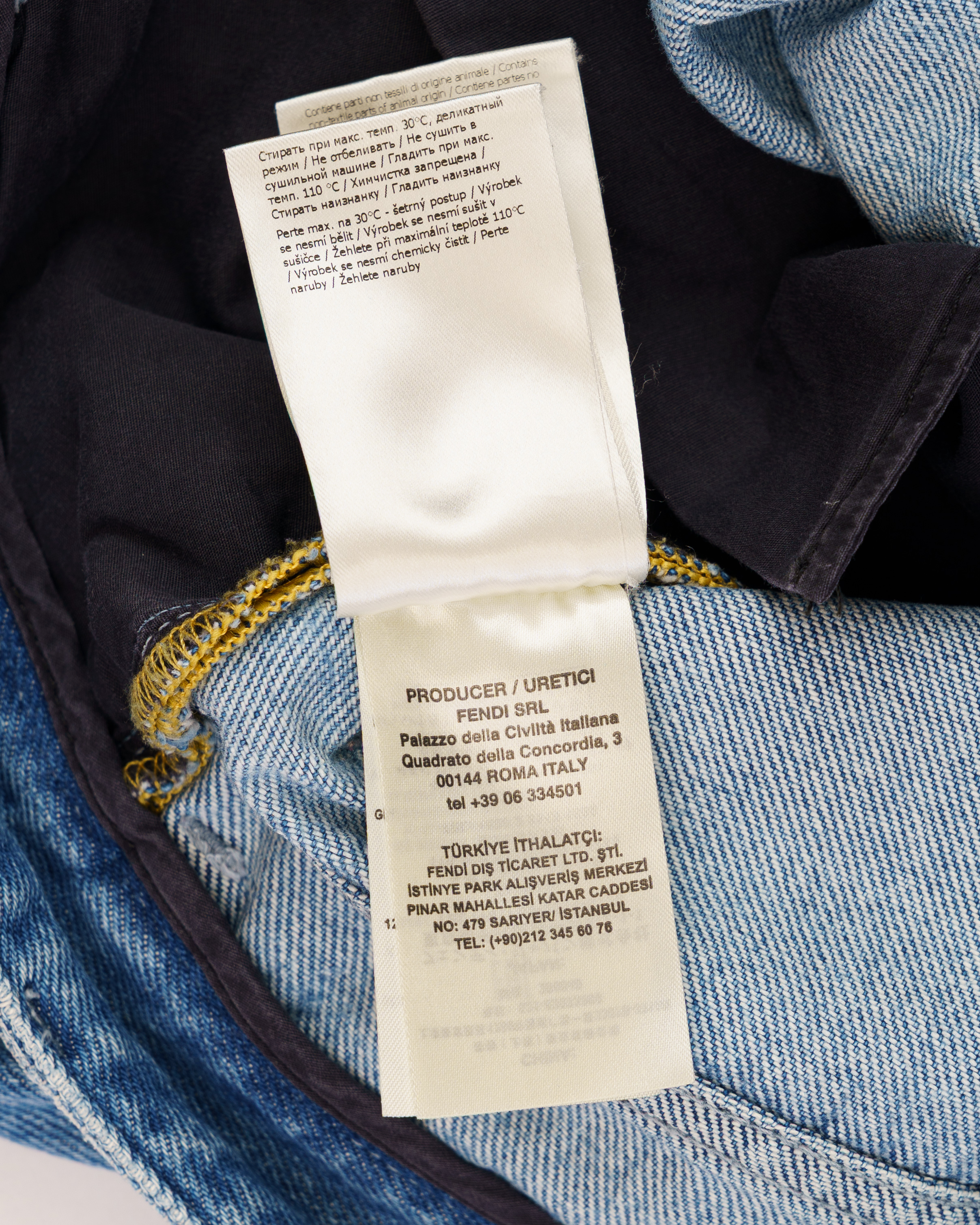 Fendi Cards Deck printed blue denim pants thumbnail