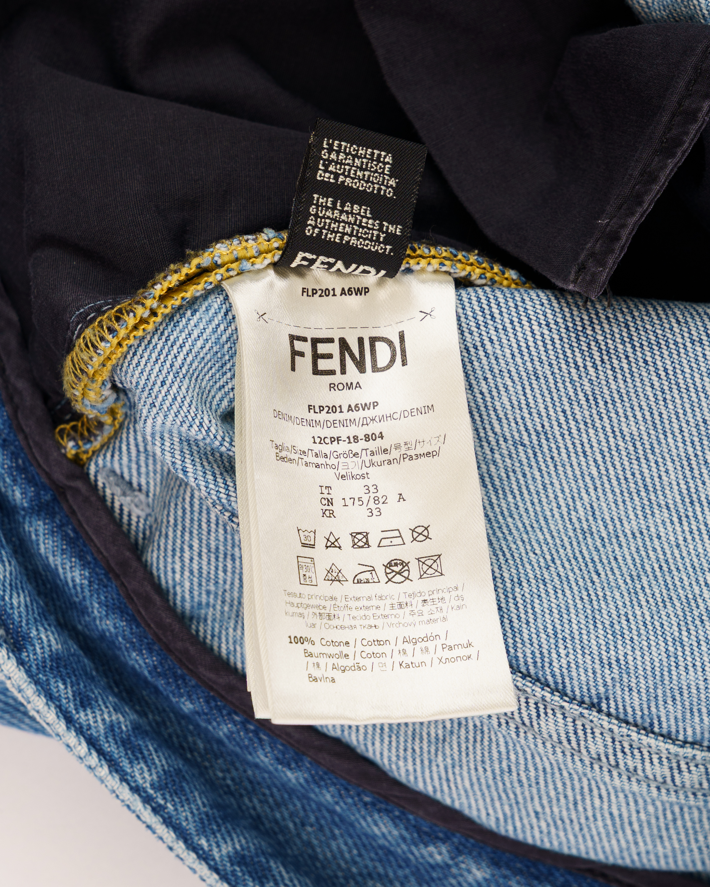 Fendi Cards Deck printed blue denim pants thumbnail