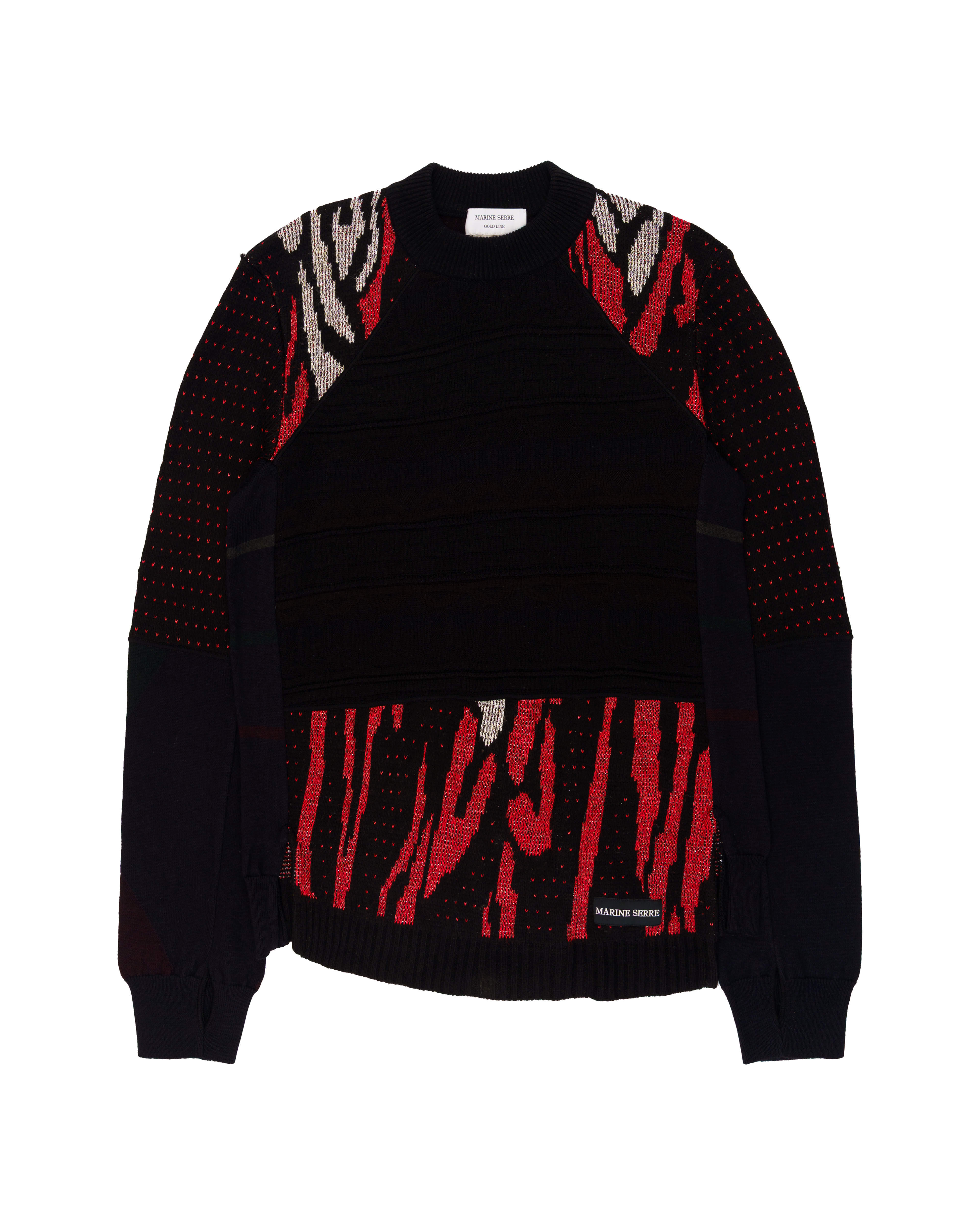 Marine Serre GOLD LINE "Fear Is The Mind Killer" wool crewneck sweater thumbnail