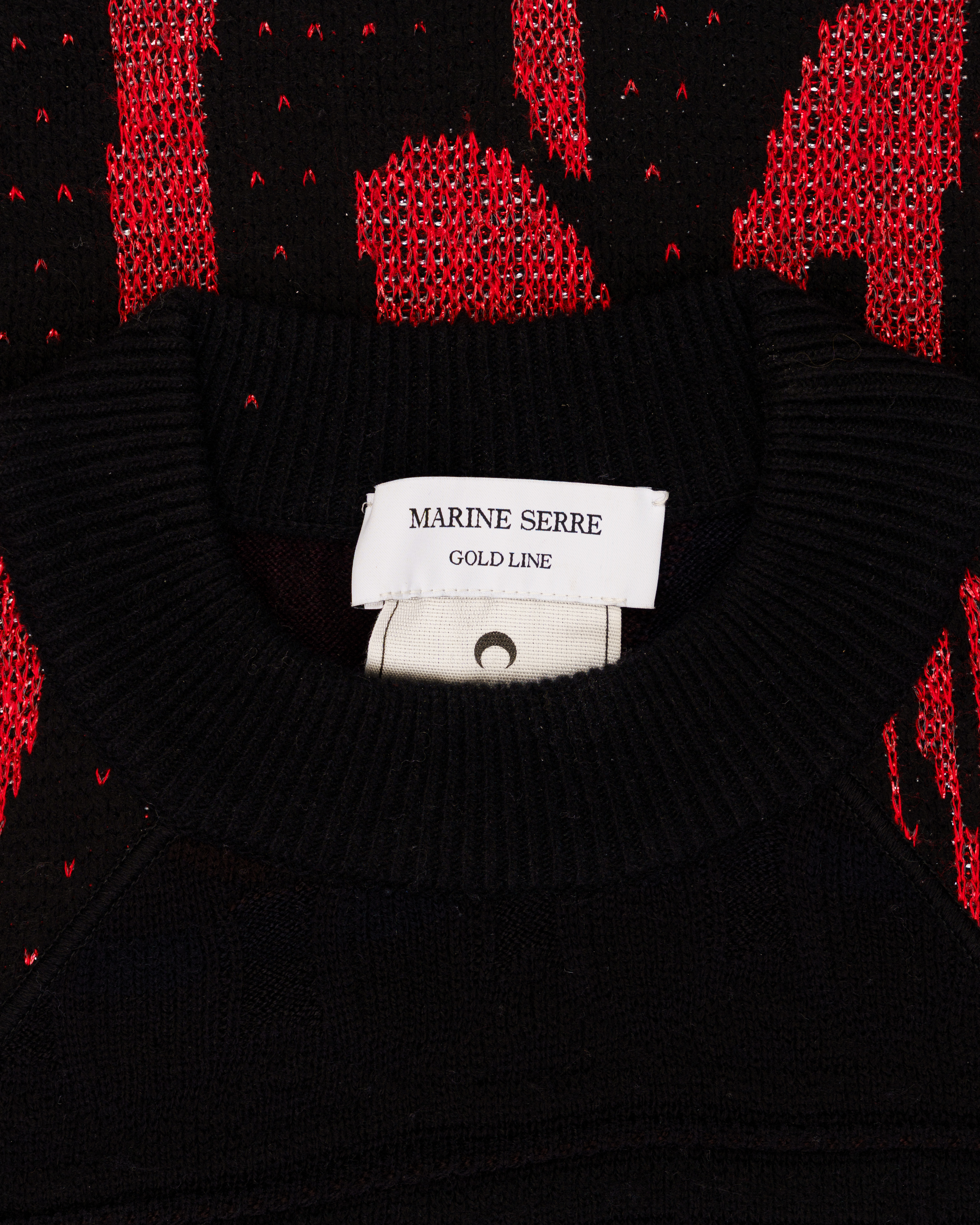Marine Serre GOLD LINE "Fear Is The Mind Killer" wool crewneck sweater thumbnail