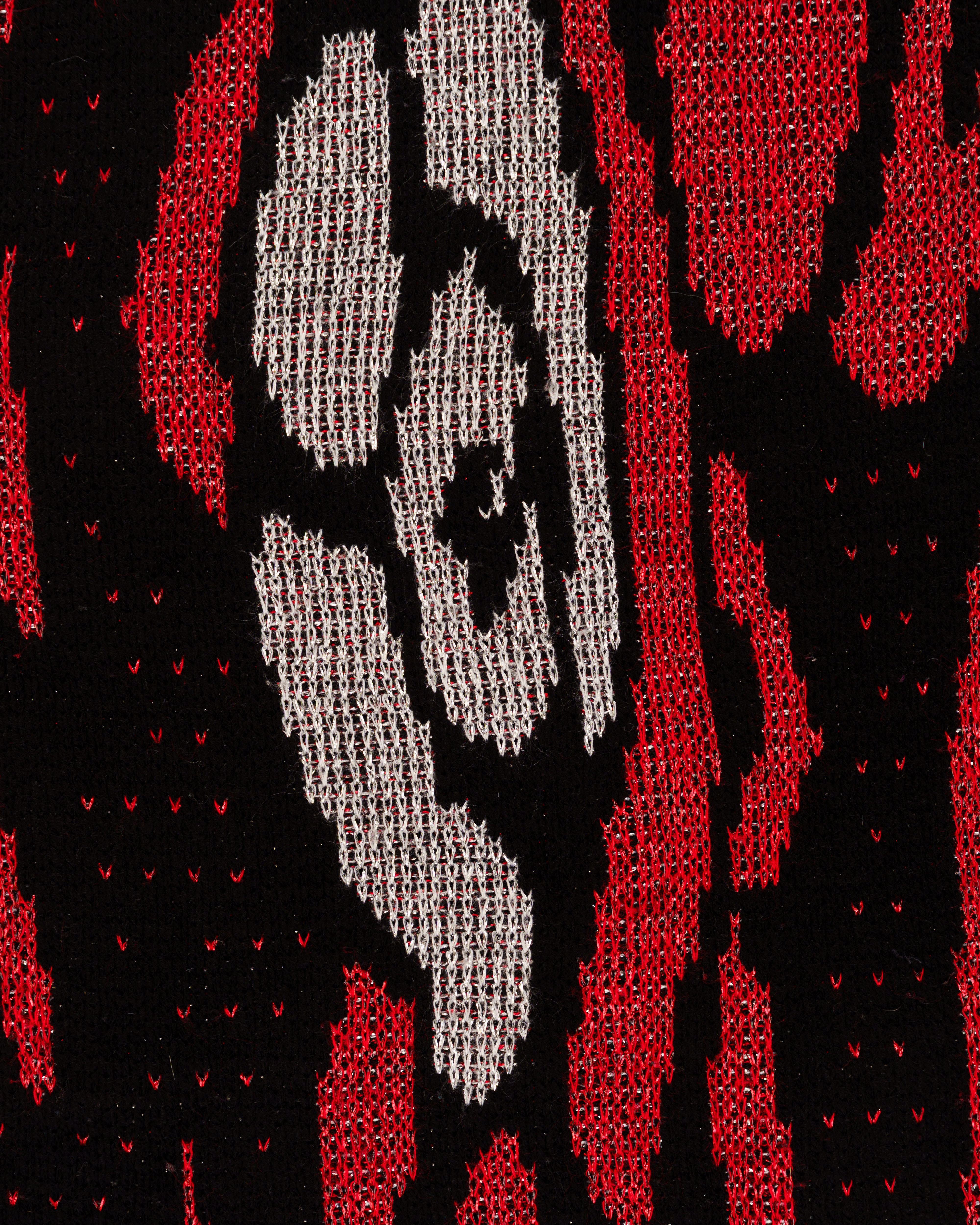 Marine Serre GOLD LINE "Fear Is The Mind Killer" wool crewneck sweater thumbnail