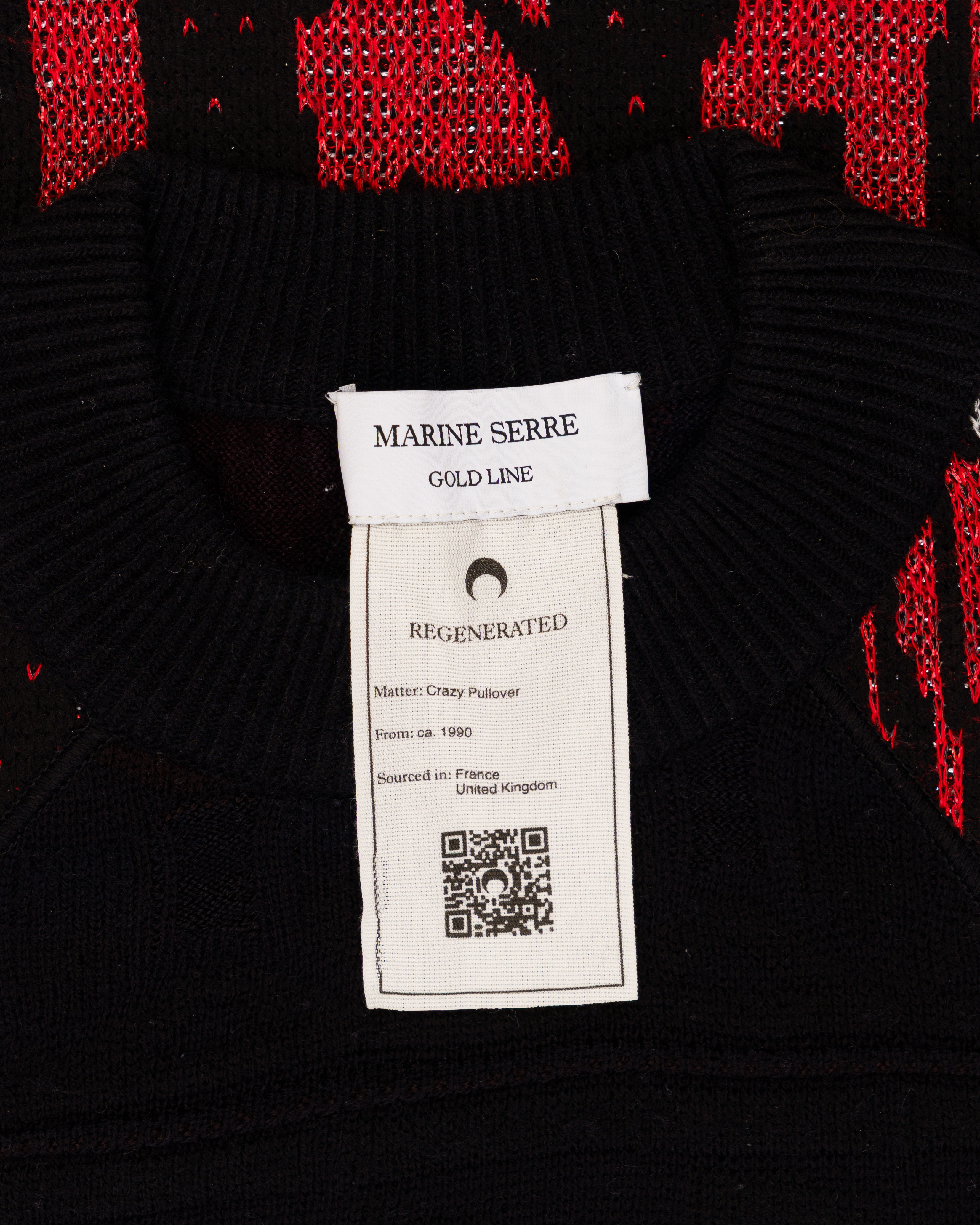 Marine Serre GOLD LINE "Fear Is The Mind Killer" wool crewneck sweater thumbnail