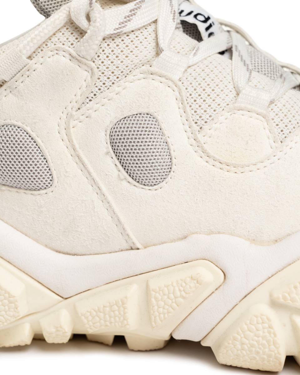 Acne Studios Boltzer faux suede white sneakers thumbnail