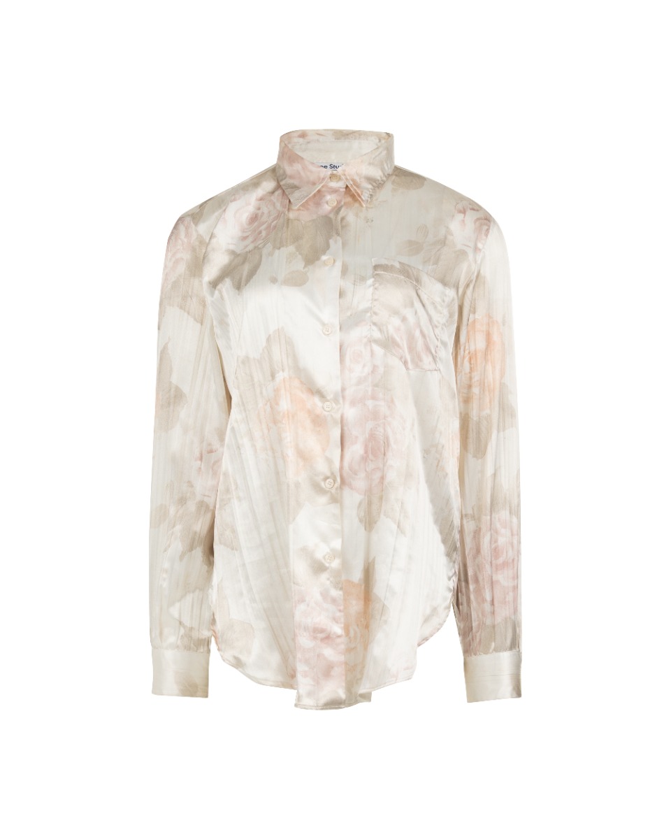 Acne Studios floral satin button-up shirt