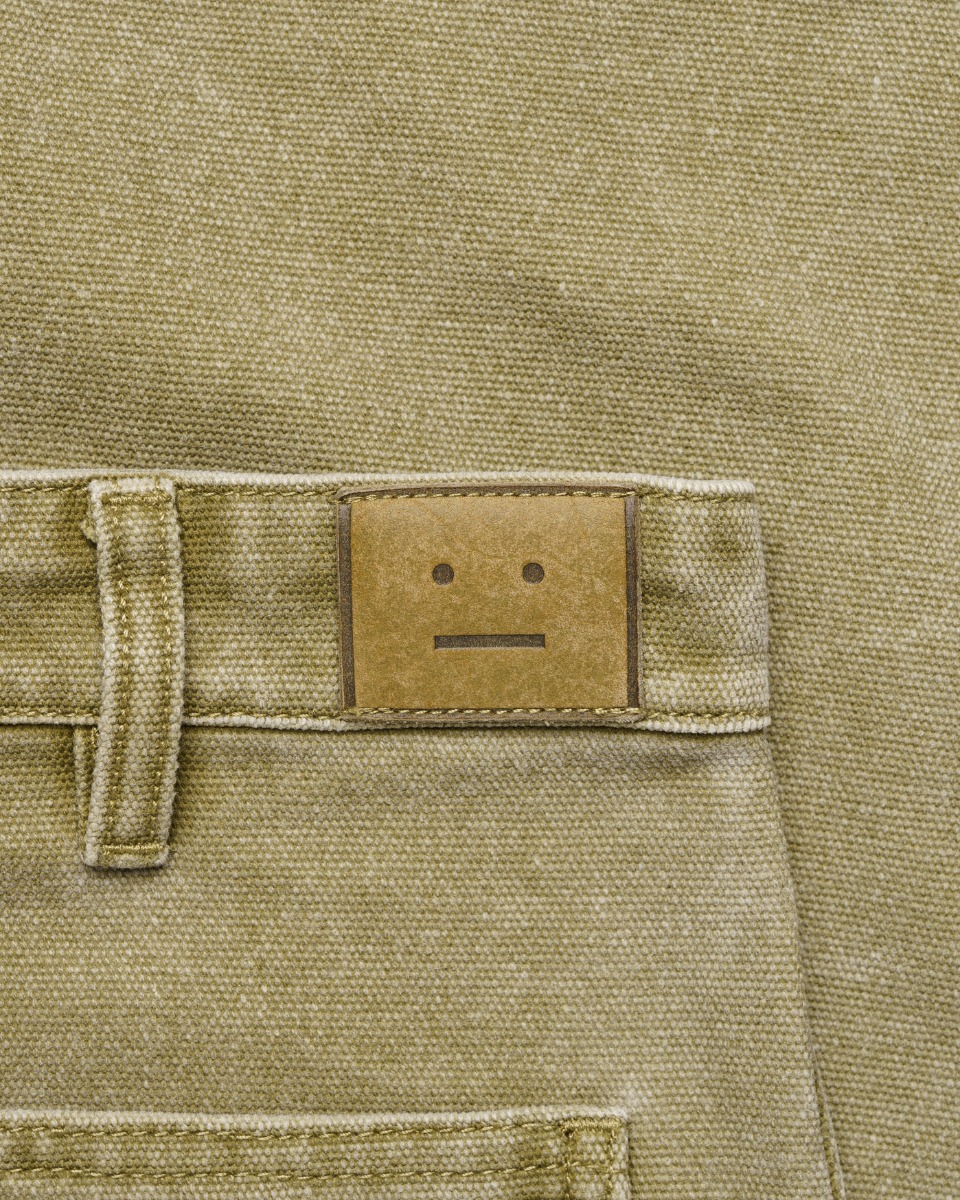 Acne Studios khaki canvas regular-fit trousers thumbnail