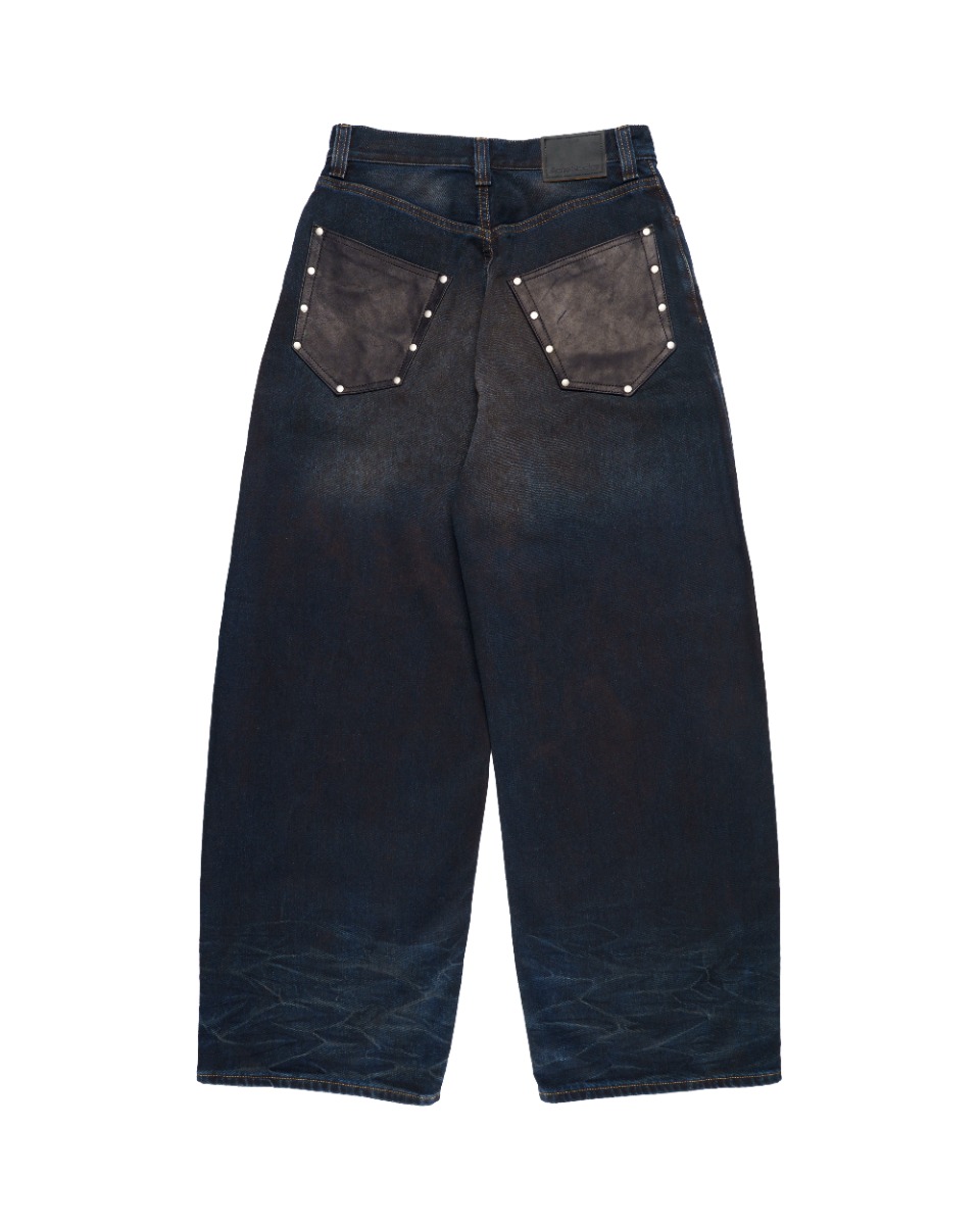 Acne Studios leather-trimmed pocket jeans thumbnail