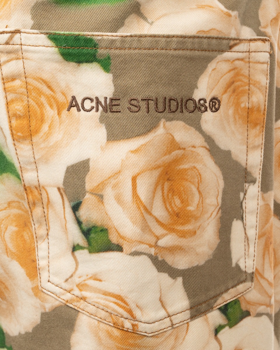 Acne Studios Opah Rose print denim pants thumbnail