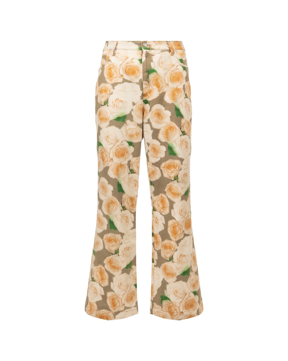 Acne Studios Opah Rose print denim pants thumbnail