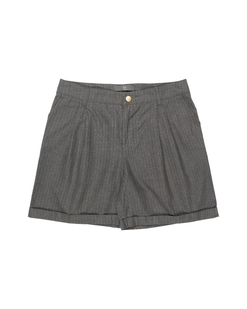Alexander McQueen MCQ pleated striped shorts thumbnail