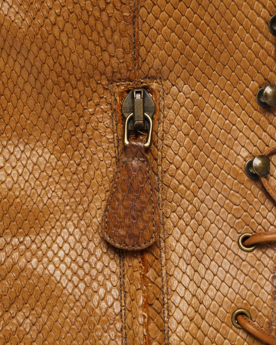 Alexander McQueen python snakeskin back-lace high heel boots thumbnail