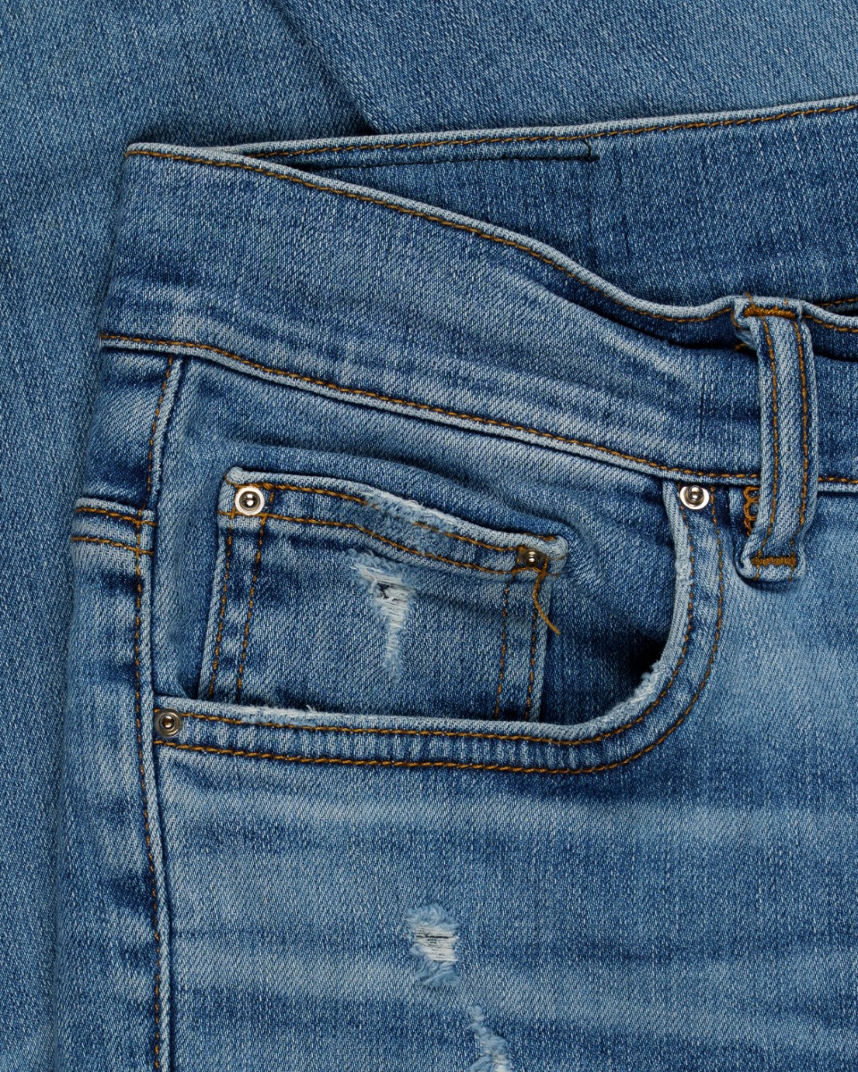 Amiri knee-ripped blue skinny jeans thumbnail