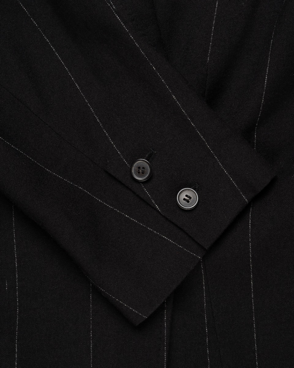 Ann Demeulemeester Pinstripe elongated laine blazer jacket thumbnail