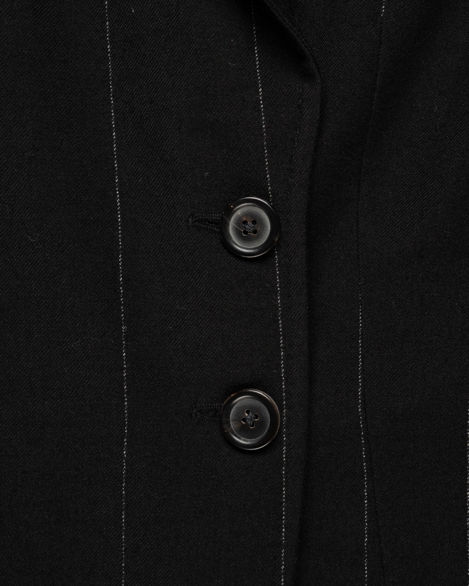 Ann Demeulemeester Pinstripe elongated laine blazer jacket thumbnail