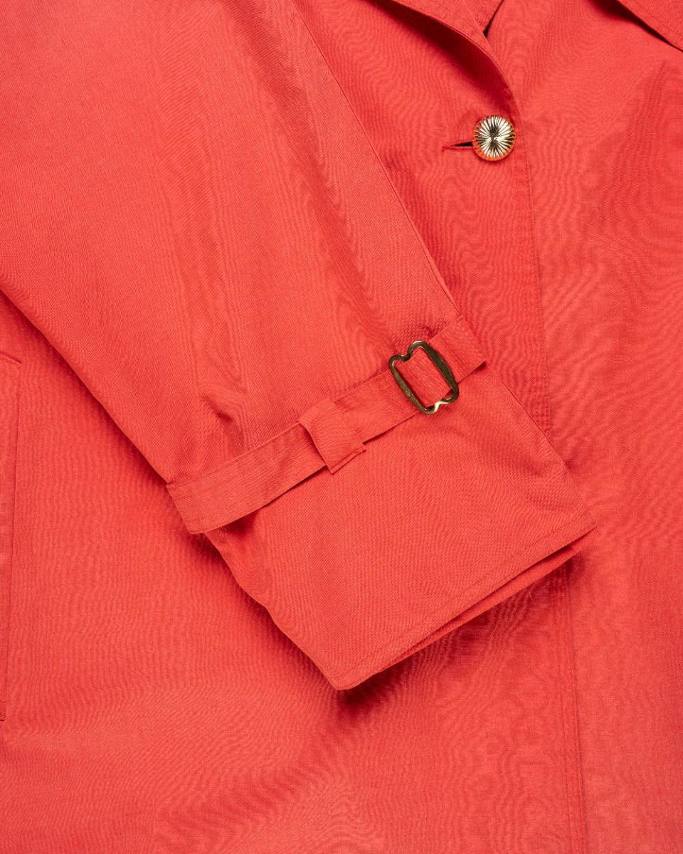 Balenciaga 1980s double-breasted red trench coat thumbnail