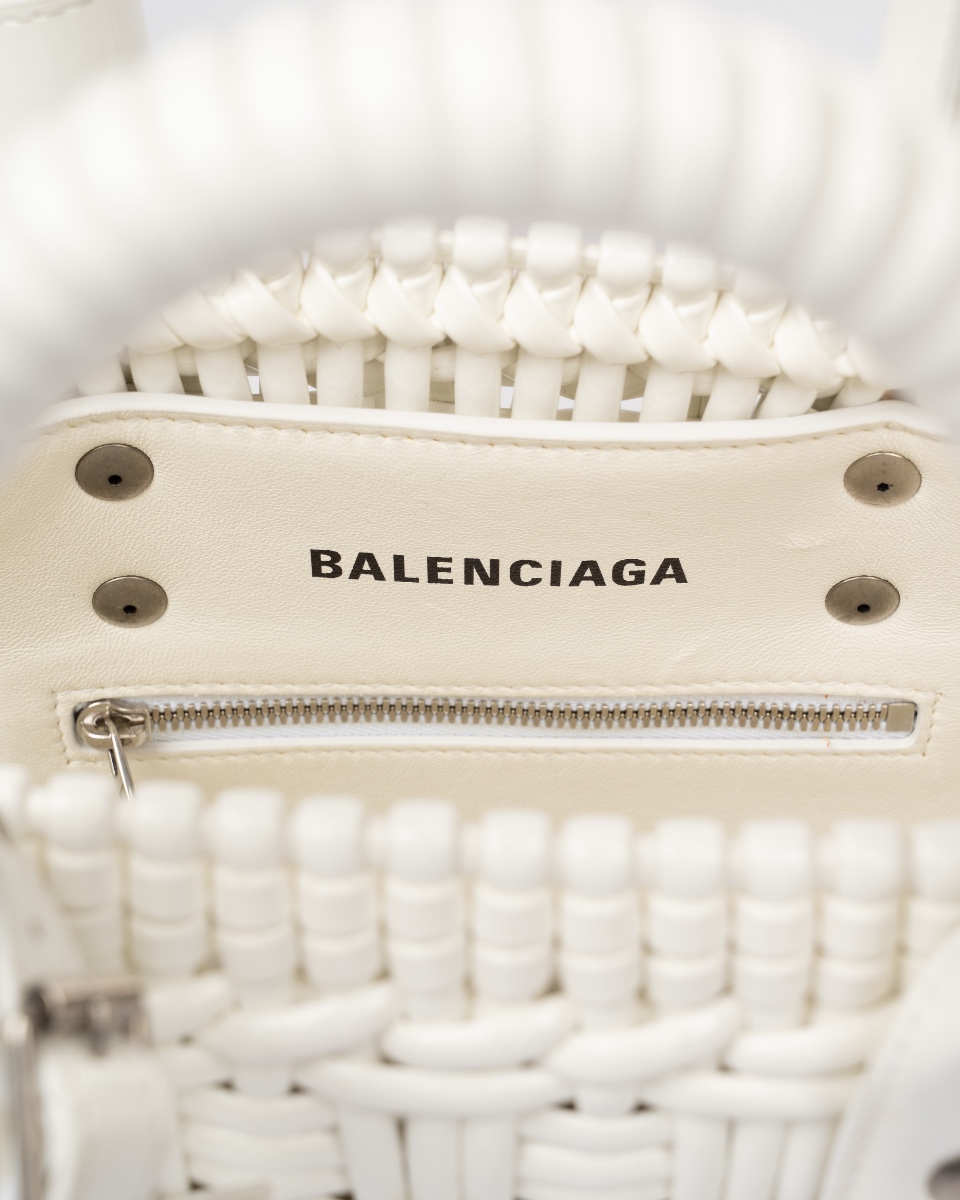 Balenciaga Bistro woven basket tote bag thumbnail