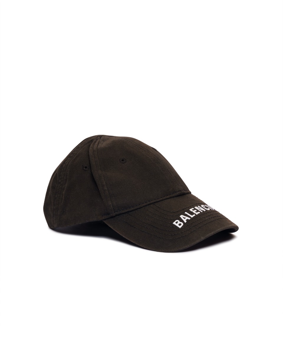 Balenciaga brim logo black baseball hat thumbnail