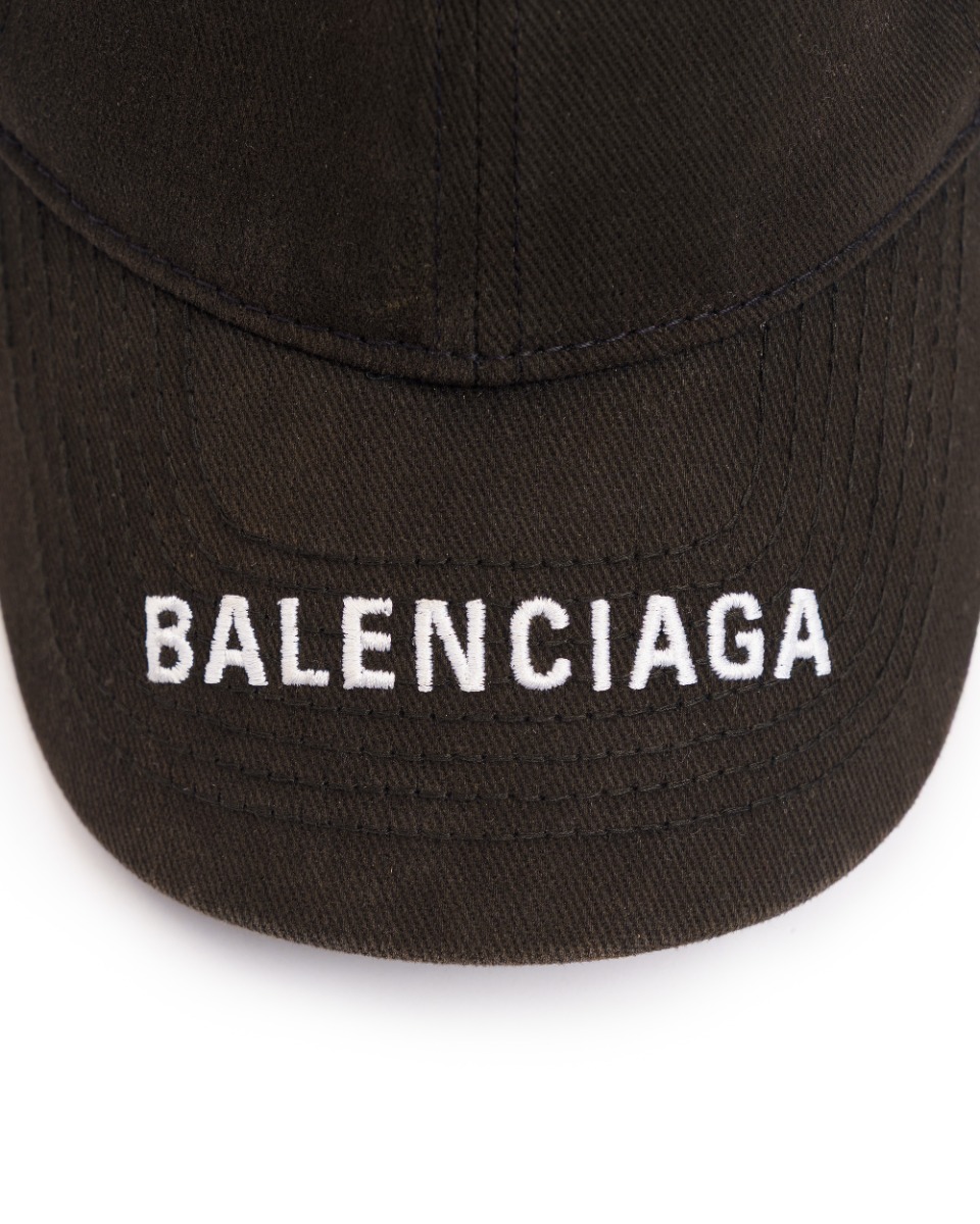 Balenciaga brim logo black baseball hat thumbnail