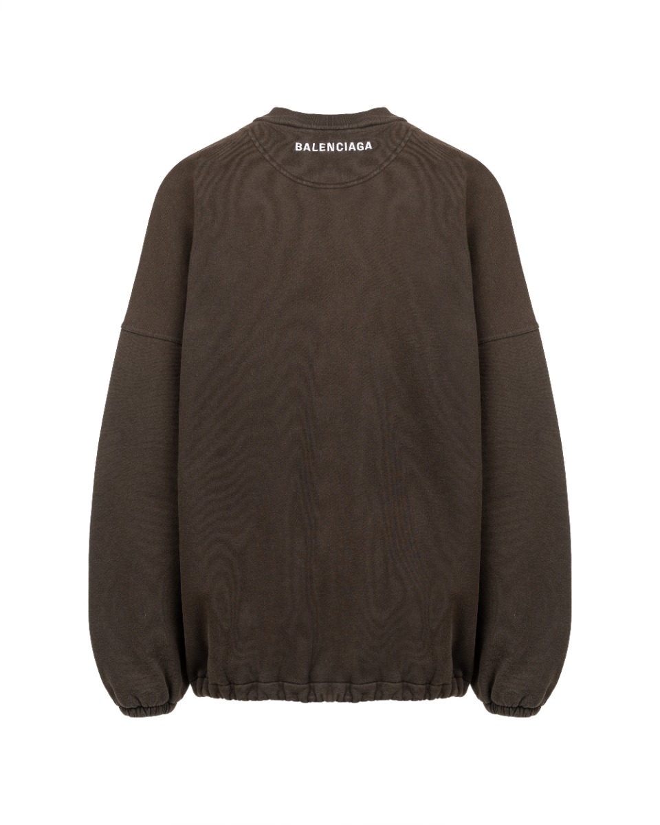 Balenciaga drawstring oversized faded crewneck sweatshirt thumbnail