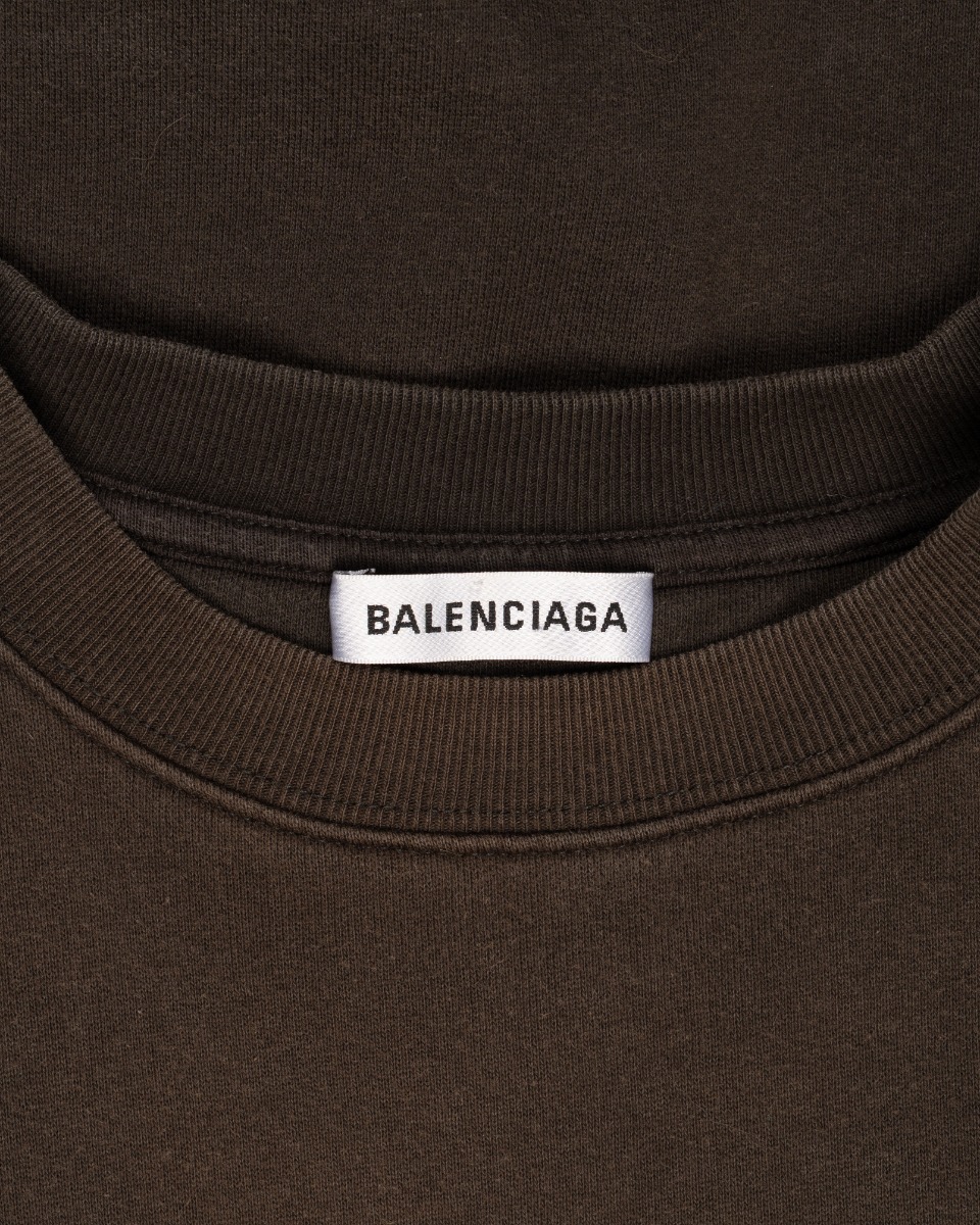 Balenciaga drawstring oversized faded crewneck sweatshirt thumbnail